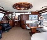 Luxurious interior of the Enigma boat in Sydney with elegant furnishings.