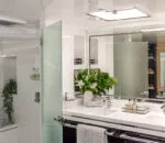 Modern bathroom interior featuring elegant design in Ghost II Superyacht.