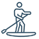 Icon of a person paddleboarding, representing outdoor activities available with Salt Motoryacht rental in Sydney.
