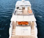 Luxurious Empress Motoryacht with spacious deck and seating area. Stylish Empress Motoryacht featuring a comfortable outdoor lounge space.