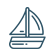 Icon of a sailboat, representing luxury yacht rental in Sydney for 2025, emphasizing premium boating experience.