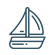 Icon of a sailboat, representing luxury yacht rental in Sydney for 2025, emphasizing premium boating experience.