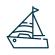Icon of a sailboat representing premium yacht rental services in Sydney for 2025.